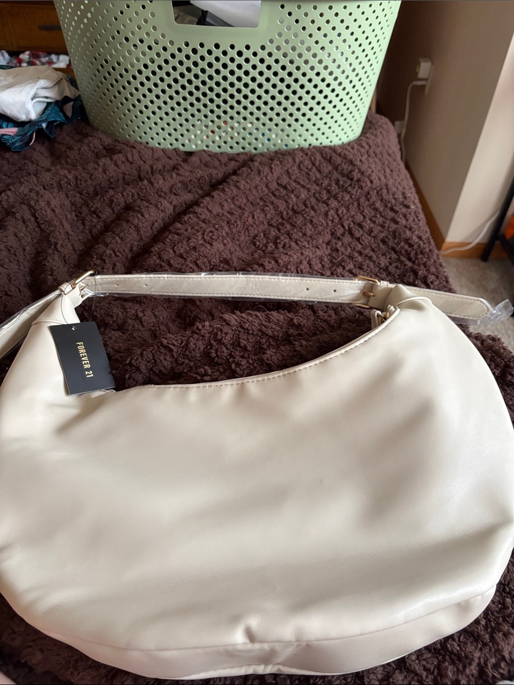Forever 21 Cream Shoulder Hobo Bag